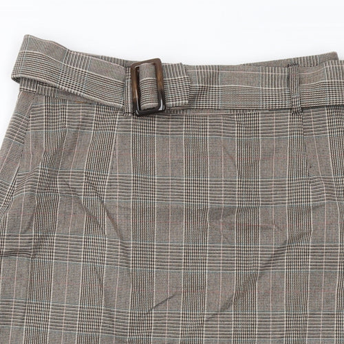 Principles Womens Brown Plaid Polyester Straight & Pencil Skirt Size 12 Zip