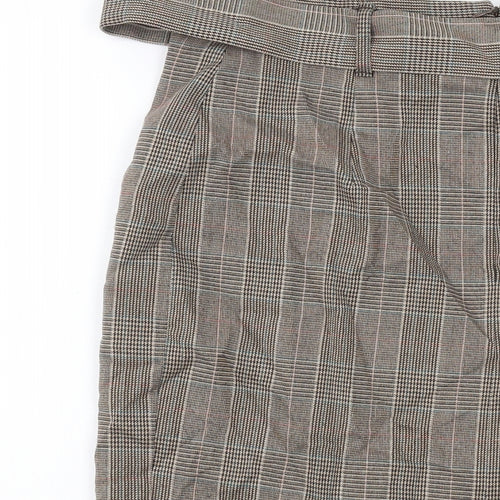 Principles Womens Brown Plaid Polyester Straight & Pencil Skirt Size 12 Zip