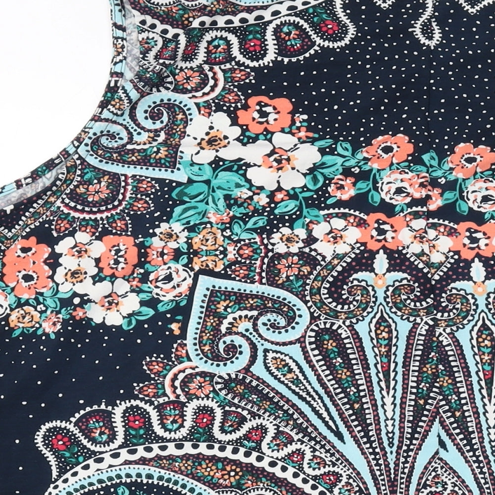 Evans Womens Multicoloured Geometric Polyester Basic Tank Size 26 Round Neck