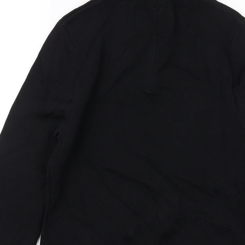 Zara Womens Black Viscose Basic Blouse Size M Mock Neck