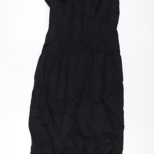 Coast Womens Black Cotton A-Line Size 12 Off the Shoulder Zip