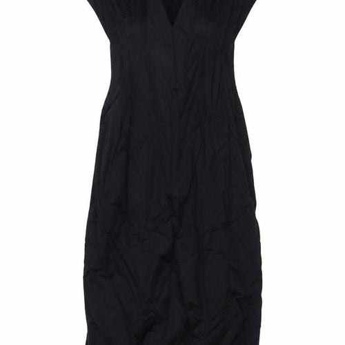 Coast Womens Black Cotton A-Line Size 12 Off the Shoulder Zip