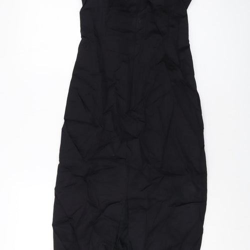 Coast Womens Black Cotton A-Line Size 12 Off the Shoulder Zip
