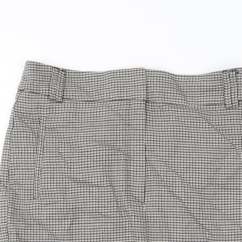 Marks and Spencer Womens Beige Plaid Polyester Straight & Pencil Skirt Size 12 Zip