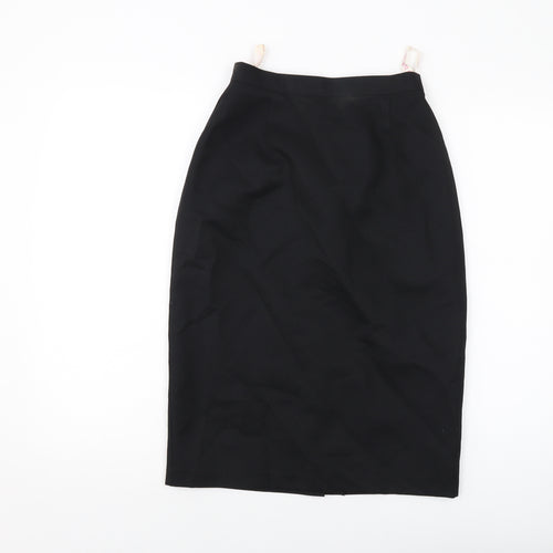 Simon Jersey Womens Black Polyester Straight & Pencil Skirt Size 10 Zip