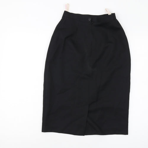 Simon Jersey Womens Black Polyester Straight & Pencil Skirt Size 10 Zip