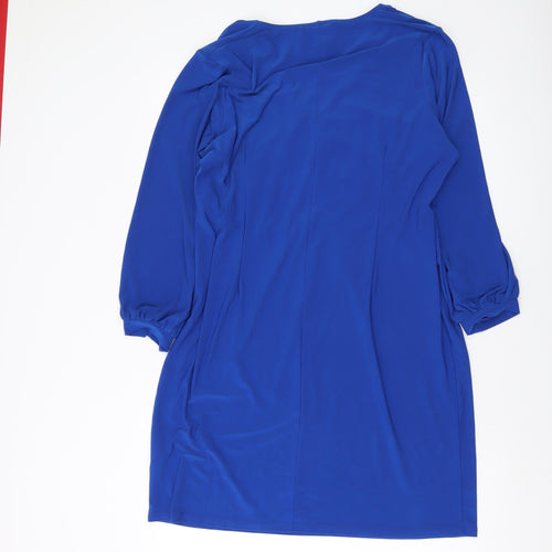 Kaleidoscope Womens Blue Polyester A-Line Size 18 V-Neck Pullover