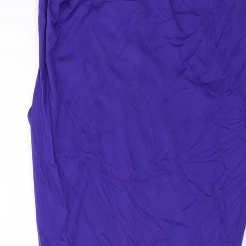 Mango Womens Blue Viscose Mini Size 8 Round Neck Pullover