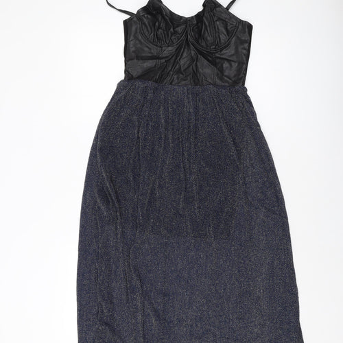 Hearts & Bows Womens Black Polyester A-Line Size 10 Square Neck Zip