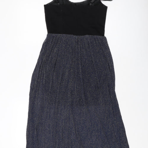 Hearts & Bows Womens Black Polyester A-Line Size 10 Square Neck Zip