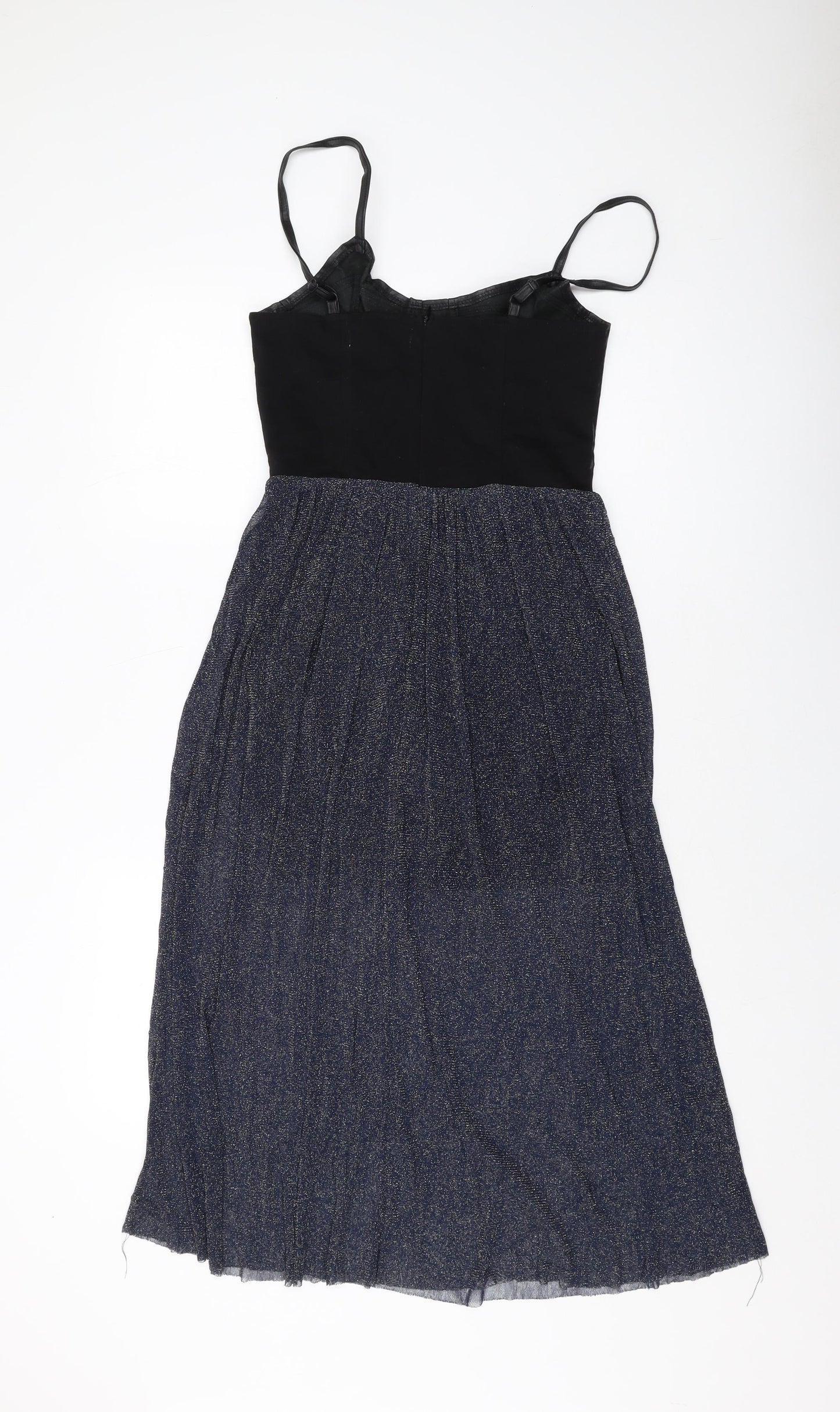 Hearts & Bows Womens Black Polyester A-Line Size 10 Square Neck Zip