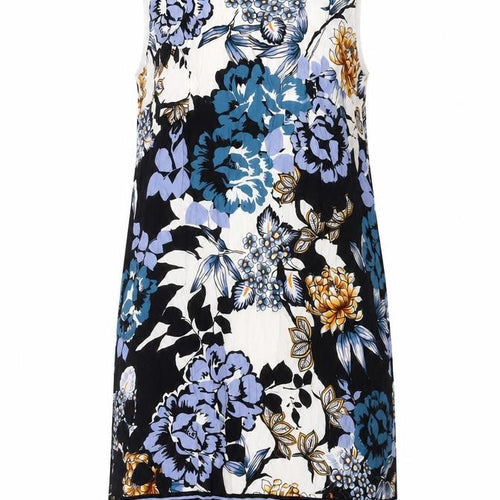 Warehouse Womens Multicoloured Geometric Viscose Tank Dress Size 12 Round Neck Zip