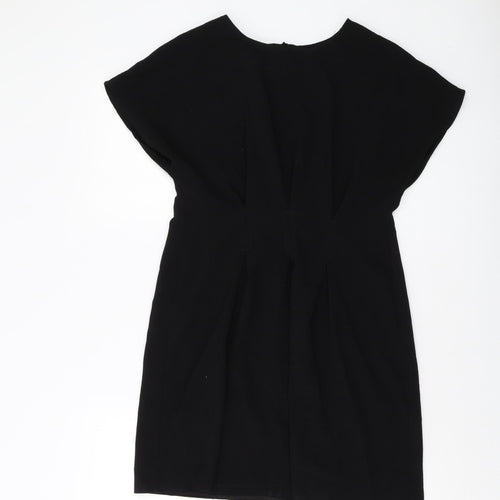 ASOS Womens Black Polyester A-Line Size 12 Round Neck Zip