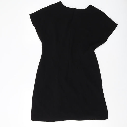 ASOS Womens Black Polyester A-Line Size 12 Round Neck Zip
