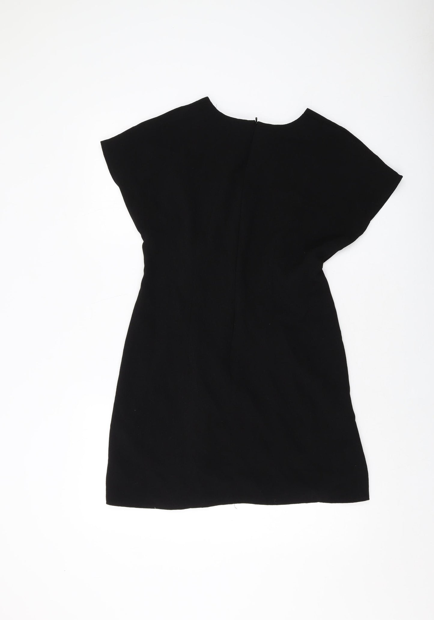 ASOS Womens Black Polyester A-Line Size 12 Round Neck Zip