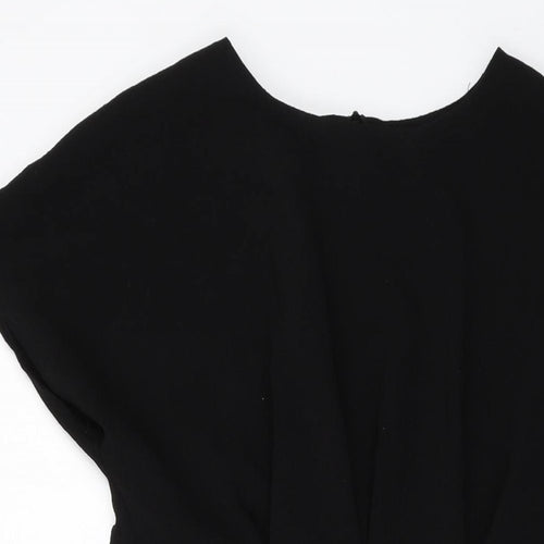 ASOS Womens Black Polyester A-Line Size 12 Round Neck Zip