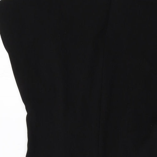 ASOS Womens Black Polyester A-Line Size 12 Round Neck Zip