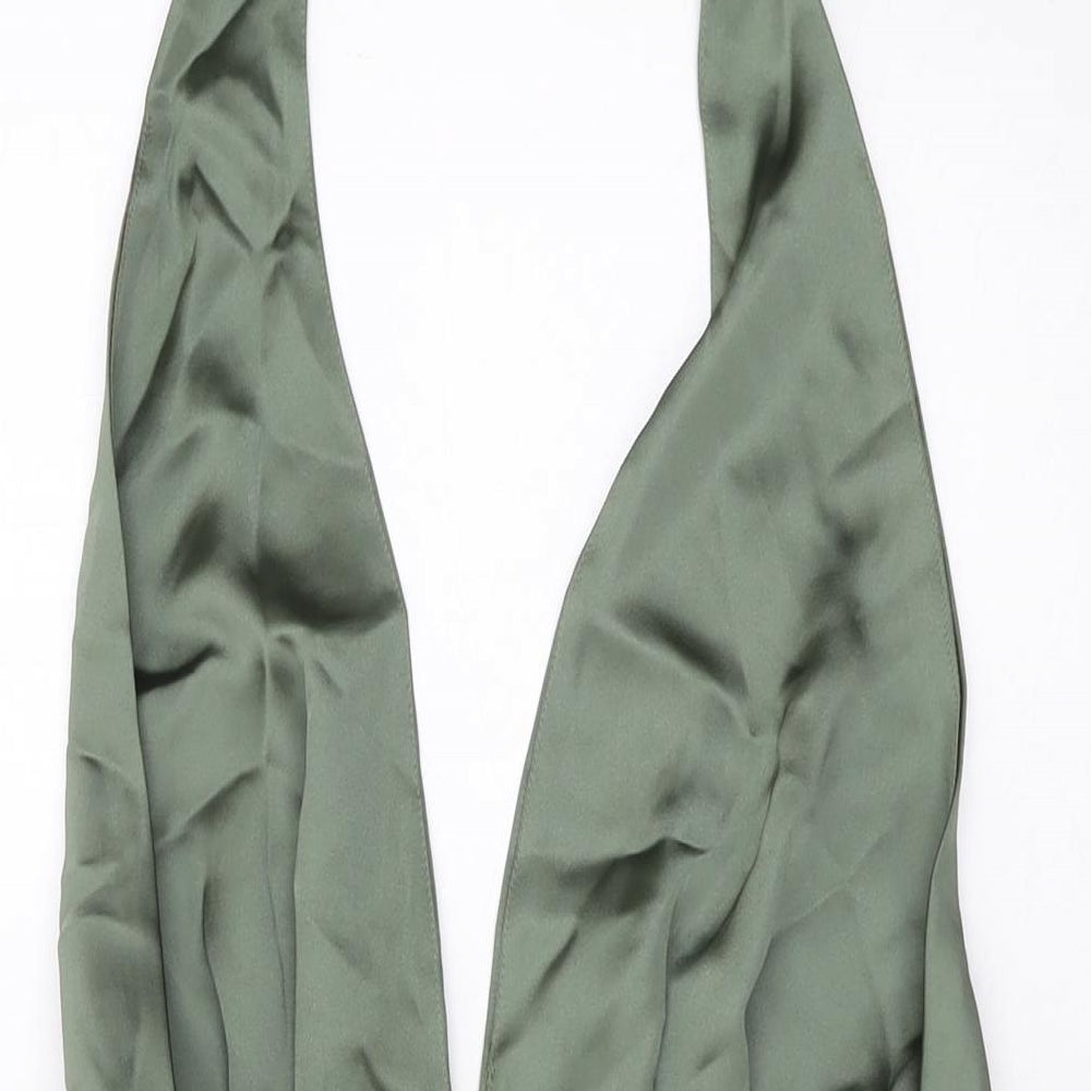Zara Womens Green Polyester Mini Size M Halter Zip