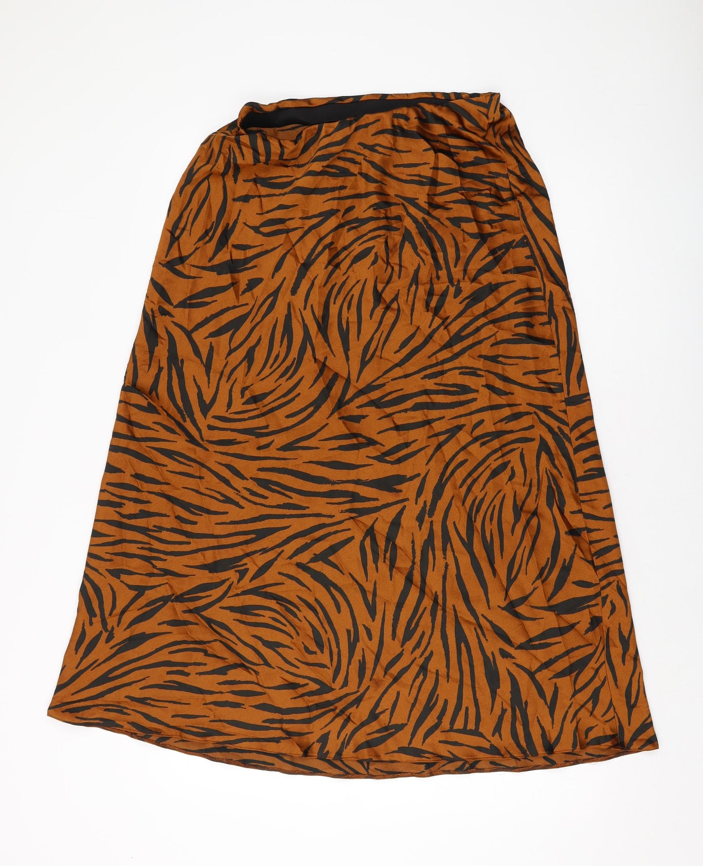 New Look Womens Brown Animal Print Polyester A-Line Skirt Size 12