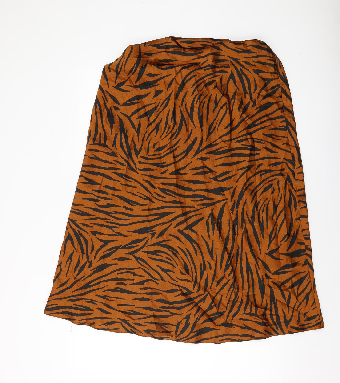 New Look Womens Brown Animal Print Polyester A-Line Skirt Size 12