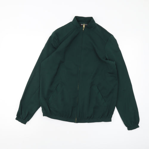 Nina Leonard Womens Green Bomber Jacket Jacket Size XS Zip