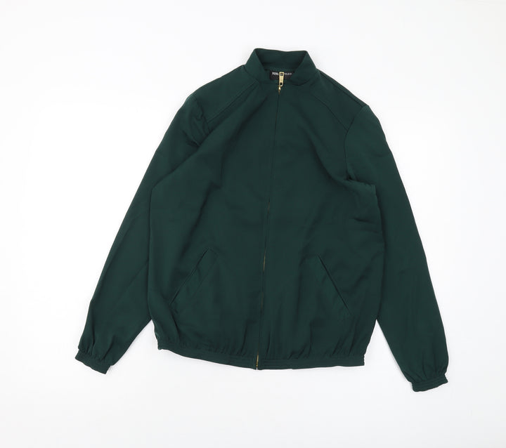 Nina Leonard Womens Green Bomber Jacket Jacket Size XS Zip