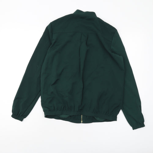 Nina Leonard Womens Green Bomber Jacket Jacket Size XS Zip