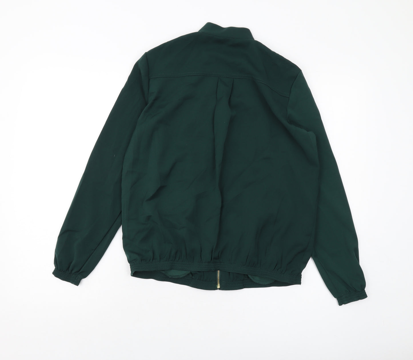 Nina Leonard Womens Green Bomber Jacket Jacket Size XS Zip