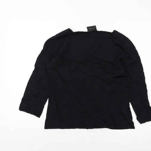 Principles Womens Black Viscose Basic Blouse Size 16 Square Neck