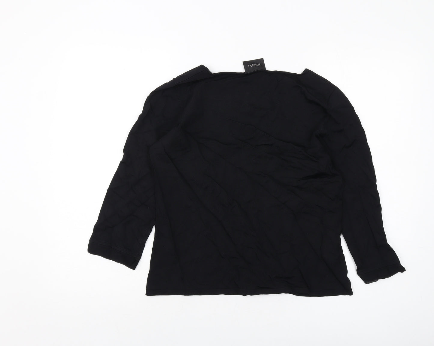 Principles Womens Black Viscose Basic Blouse Size 16 Square Neck