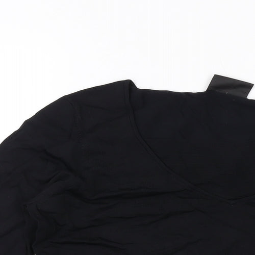 Principles Womens Black Viscose Basic Blouse Size 16 Square Neck
