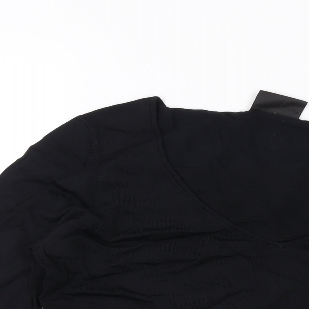 Principles Womens Black Viscose Basic Blouse Size 16 Square Neck
