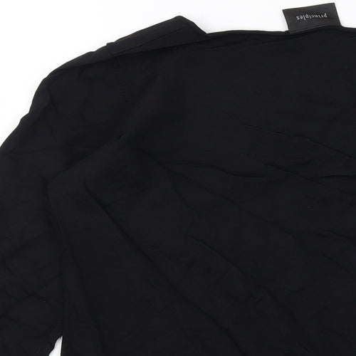 Principles Womens Black Viscose Basic Blouse Size 16 Square Neck