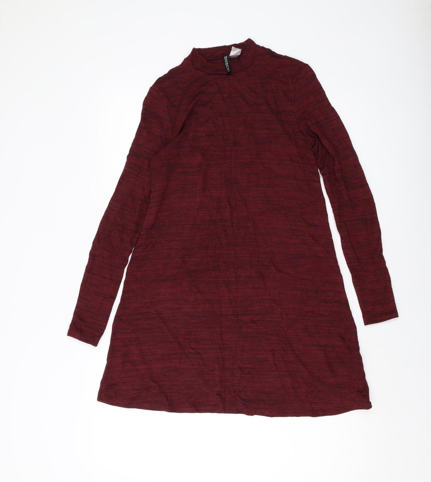 H&M Womens Red Viscose A-Line Size 8 Mock Neck Pullover