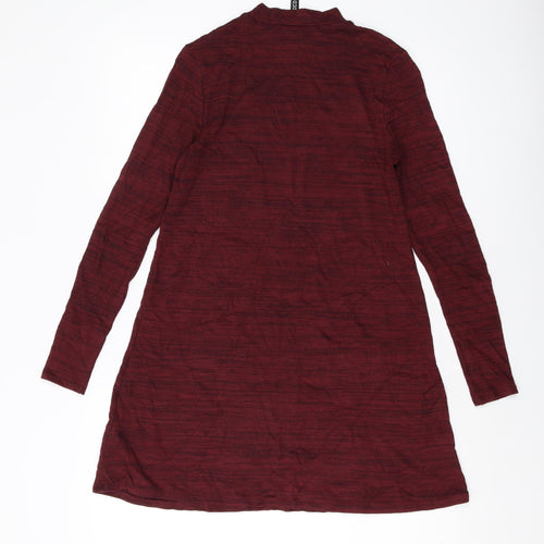 H&M Womens Red Viscose A-Line Size 8 Mock Neck Pullover