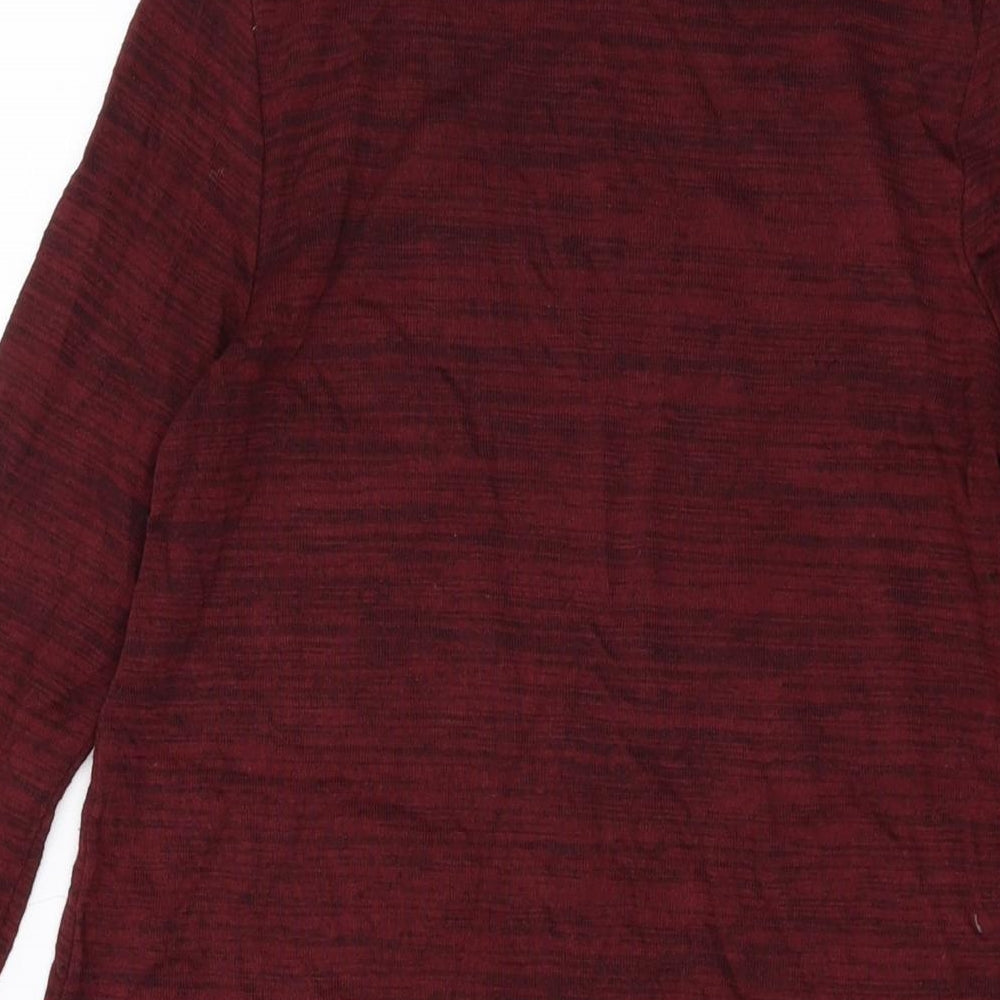 H&M Womens Red Viscose A-Line Size 8 Mock Neck Pullover