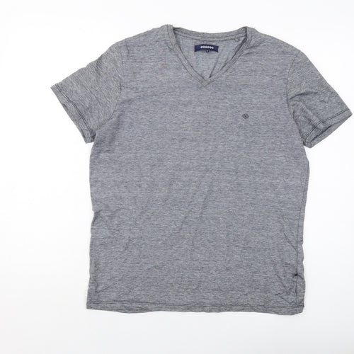 Bonobo Mens Grey Cotton T-Shirt Size M V-Neck