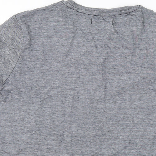Bonobo Mens Grey Cotton T-Shirt Size M V-Neck