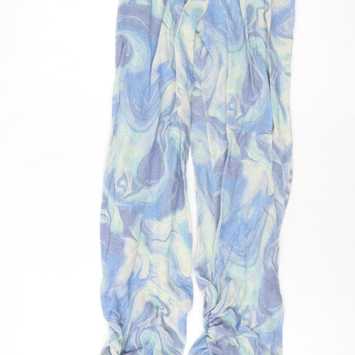 Jared Womens Blue Geometric Acrylic Trousers Size 4 L32 in Regular