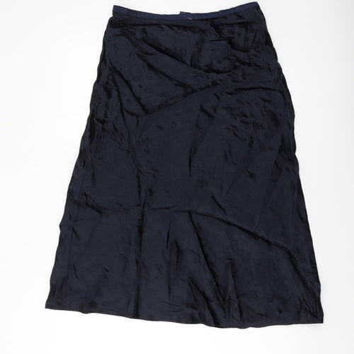 Marks and Spencer Womens Blue Acetate A-Line Skirt Size 10