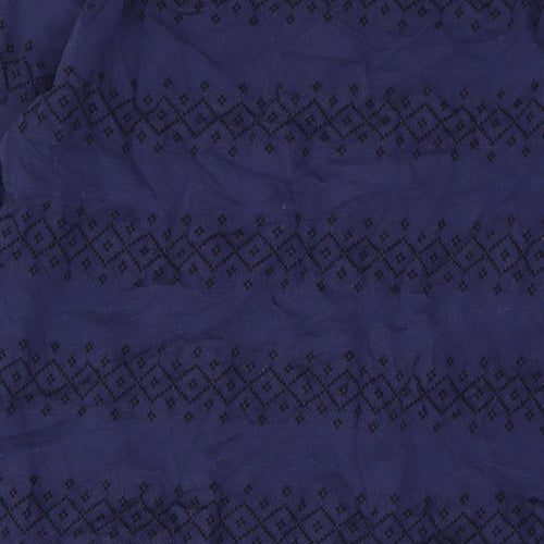 White Stuff Womens Blue Geometric Cotton A-Line Size 16 Round Neck Pullover