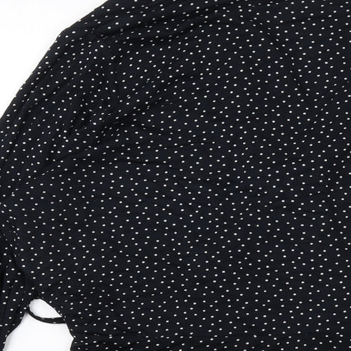 NEXT Womens Black Polka Dot Viscose Wrap Blouse Size 20 V-Neck