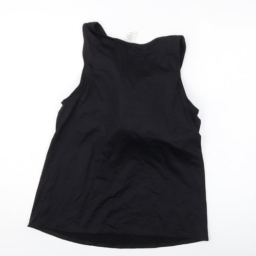 Lands' End Womens Black Nylon Basic T-Shirt Size 18 Round Neck Pullover