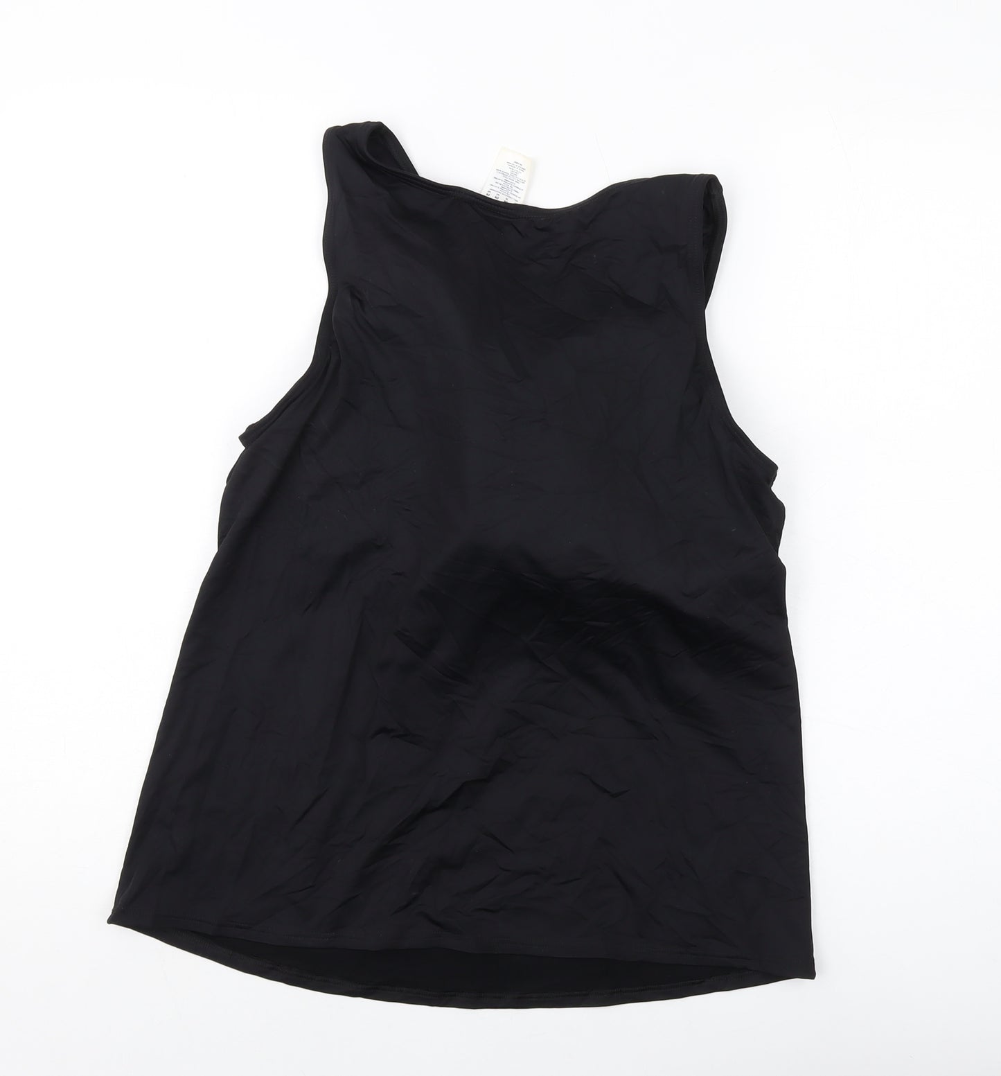 Lands' End Womens Black Nylon Basic T-Shirt Size 18 Round Neck Pullover
