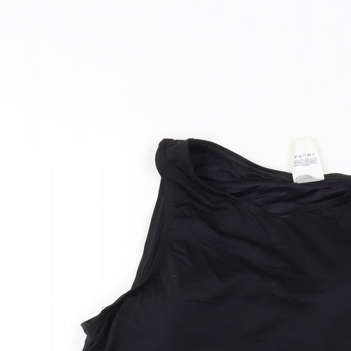 Lands' End Womens Black Nylon Basic T-Shirt Size 18 Round Neck Pullover