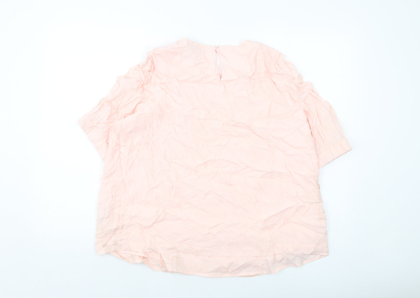 Marks and Spencer Womens Pink Viscose Basic Blouse Size 20 Round Neck