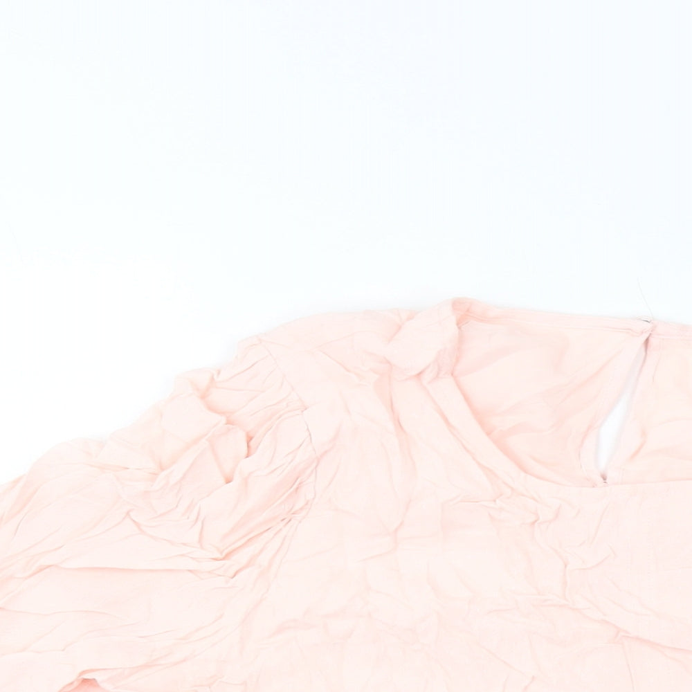 Marks and Spencer Womens Pink Viscose Basic Blouse Size 20 Round Neck