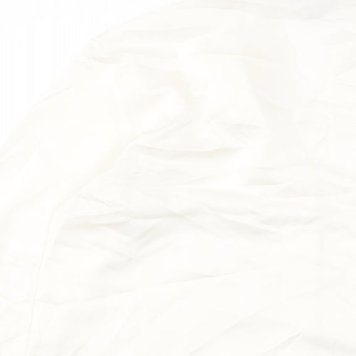 H&M Womens Ivory Polyester Basic Button-Up Size XS Collared