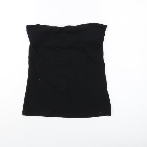 H&M Womens Black Cotton Basic Tank Size M Square Neck