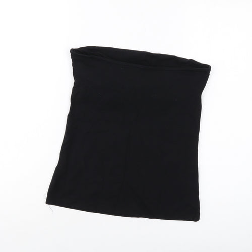 H&M Womens Black Cotton Basic Tank Size M Square Neck